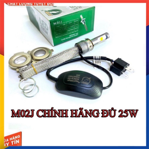 ĐÈN LED M02J CHÂN H4 CHÍNH HÃNG (ĐỦ 25W ) CHO XE MÁY