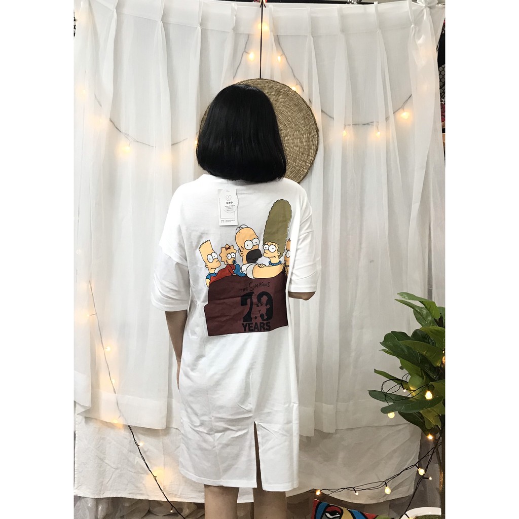 Đầm ulzzang dáng suông nữ chất cotton nhiều màu in hình hoa cúc cô gái Tiệm Của Nhi