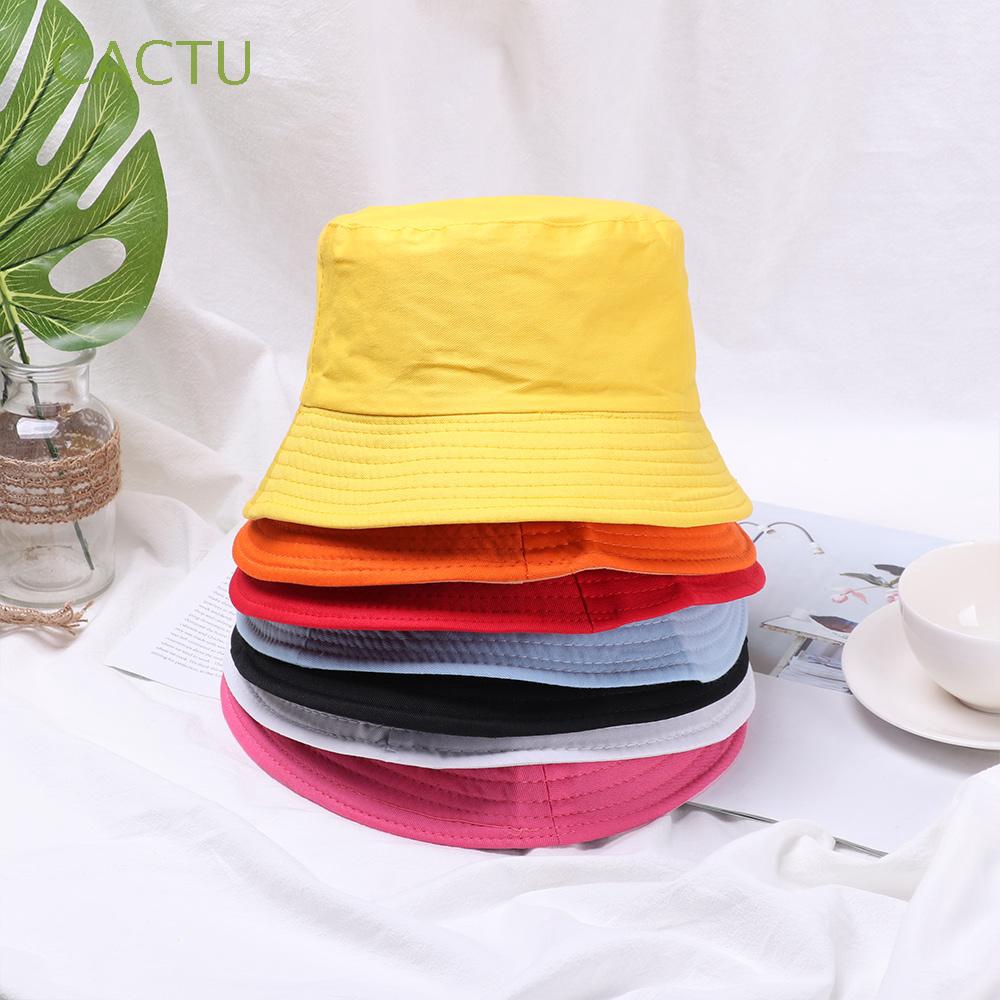 Nón Bucket chất Cotton thiết kế đơn giản hợp thời trang