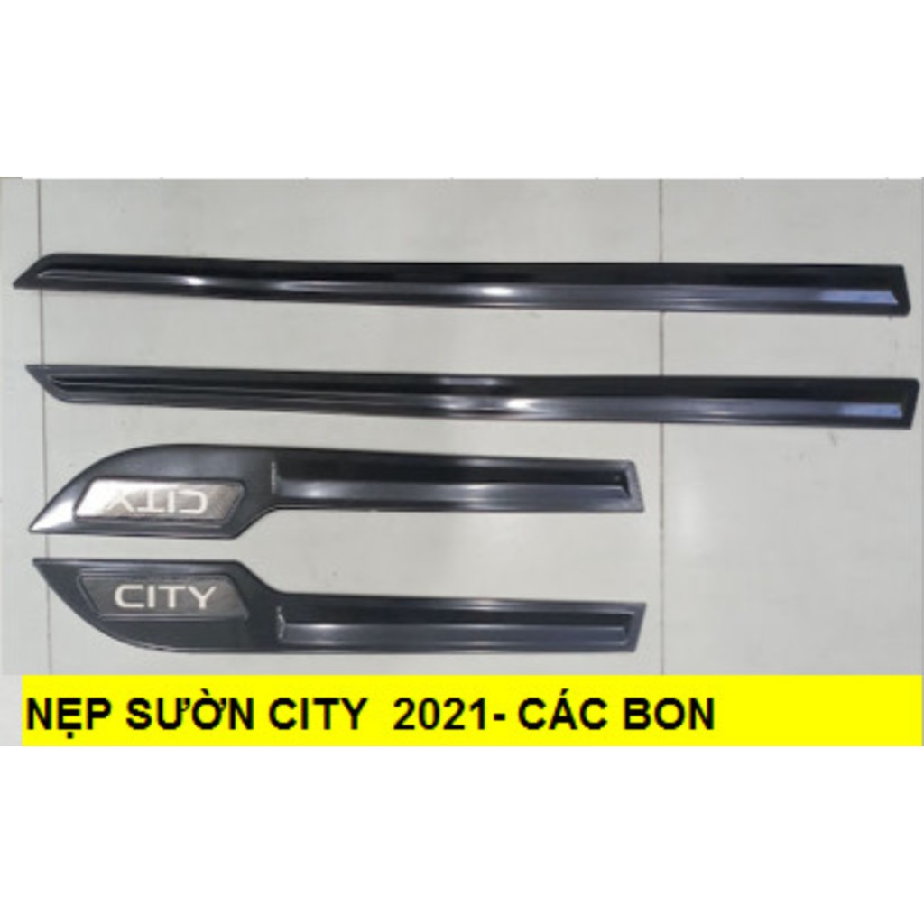 Ốp Nẹp Sườn Honda City 2022-2021 Mẫu Carbon Cao Cấp, Có Sẵn Keo Dán 3M
