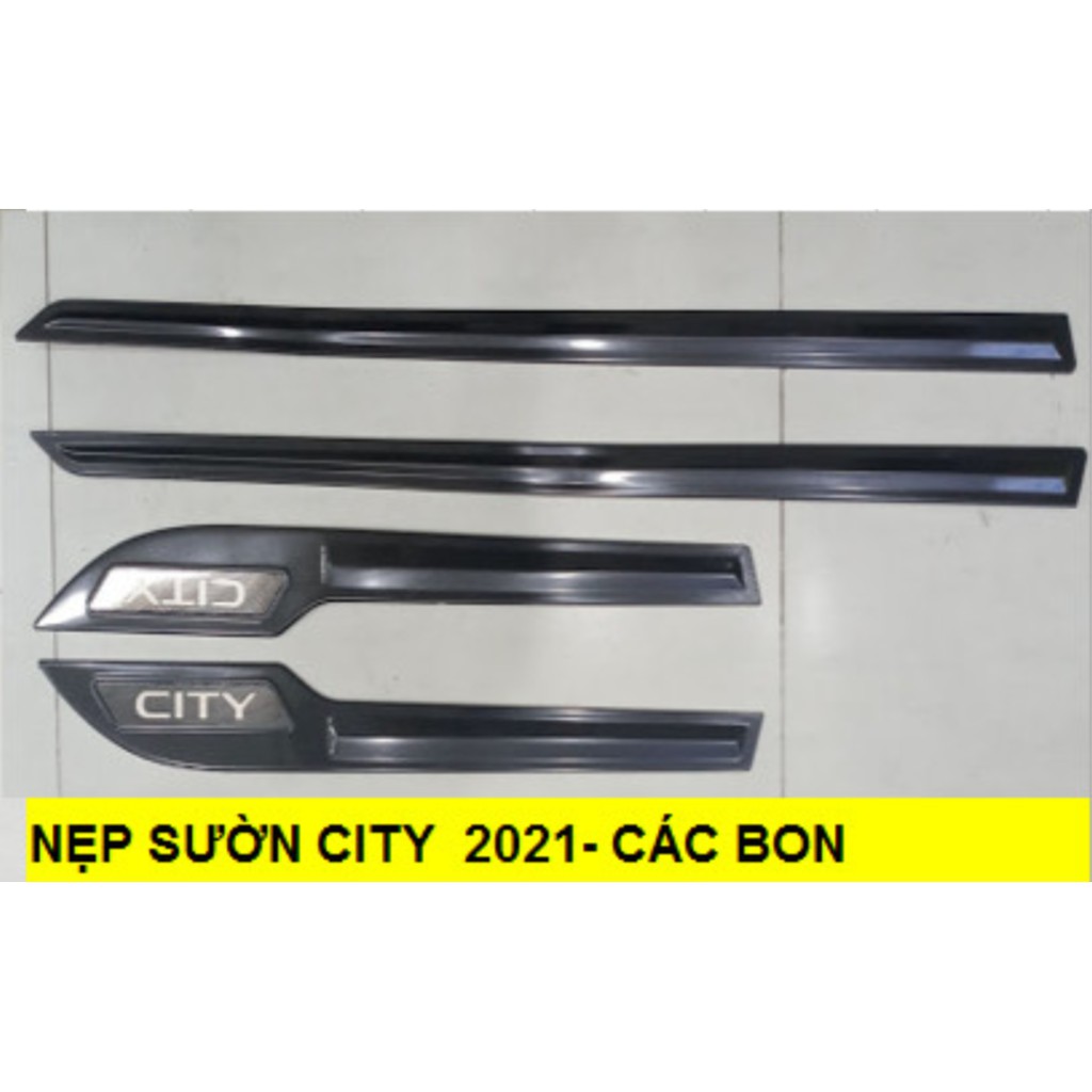 Ốp Nẹp Sườn, hông xe Honda City 2021 Mẫu Carbon Cao Cấp, Có Sẵn Keo Dán 3M