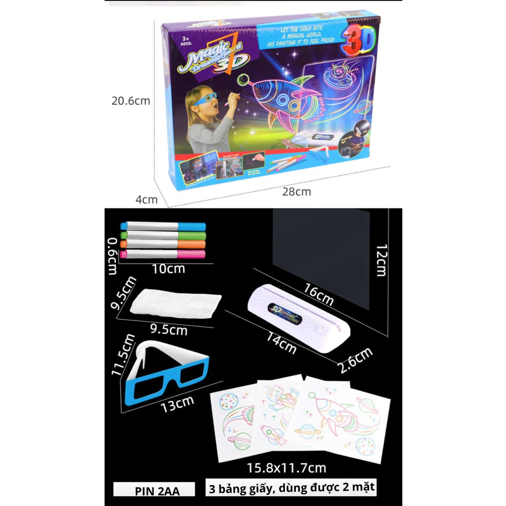 BỘ TRANH VẼ 3D SPACE CHO NGHỆ SĨ NHÍ US KIDS ART