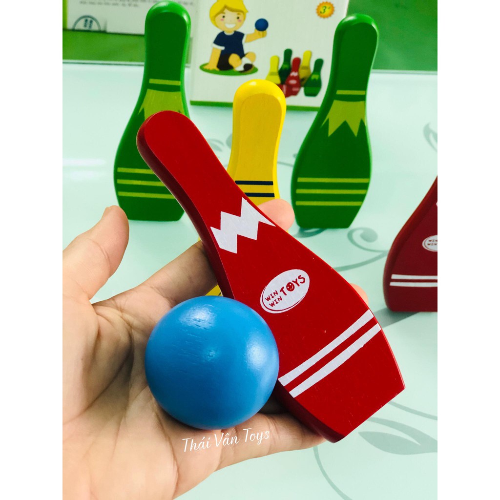 Trò Chơi Bowling Gỗ Cho Bé - Ném Bóng Nhiều Màu Với Đồ Chơi An Toàn, Mang Đến Niềm Vui Sôi Động