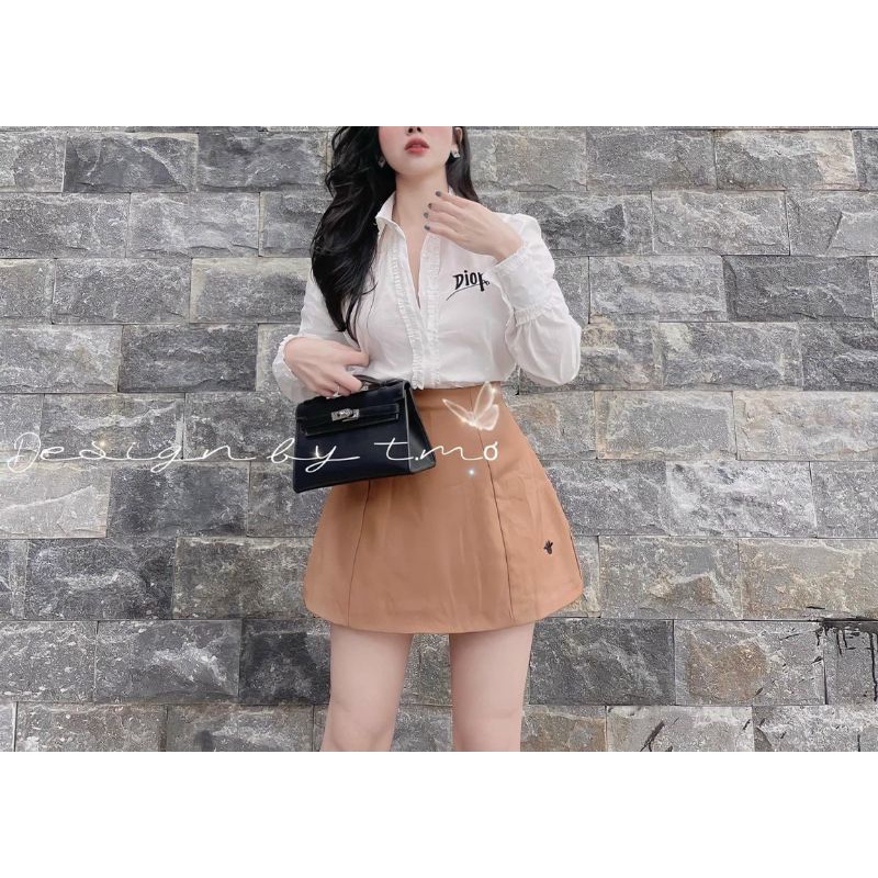 Chân váy thô thêu ong