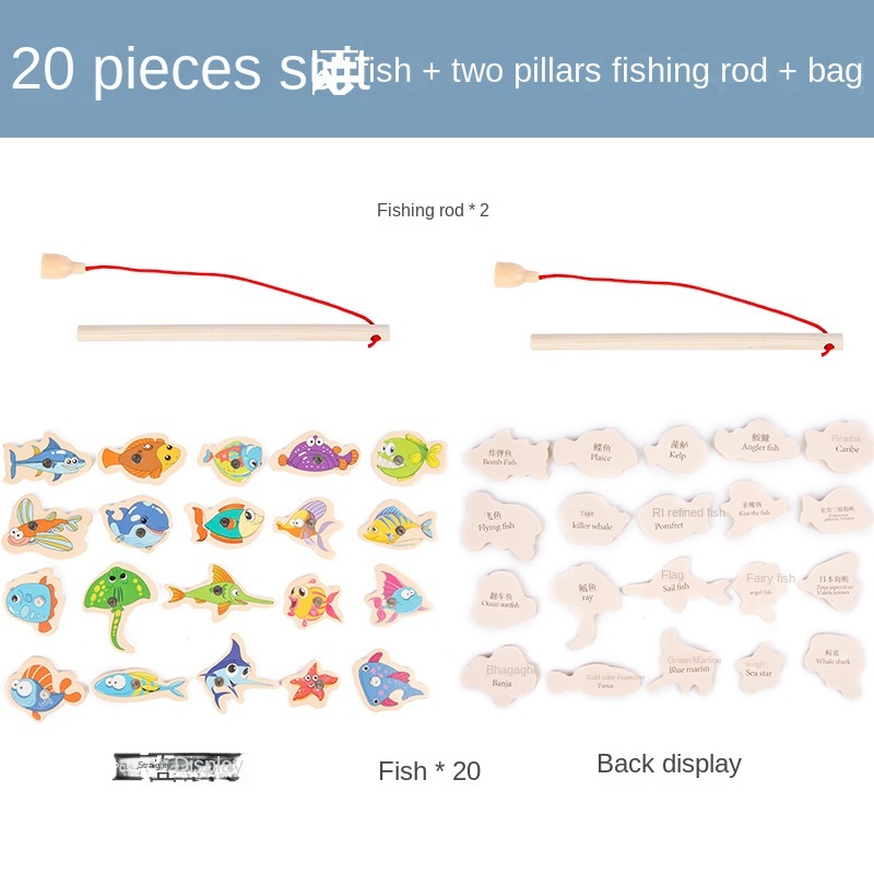 Bộ Đồ Chơi Câu Cá Nam Châm Bằng Gỗ Cho Bé