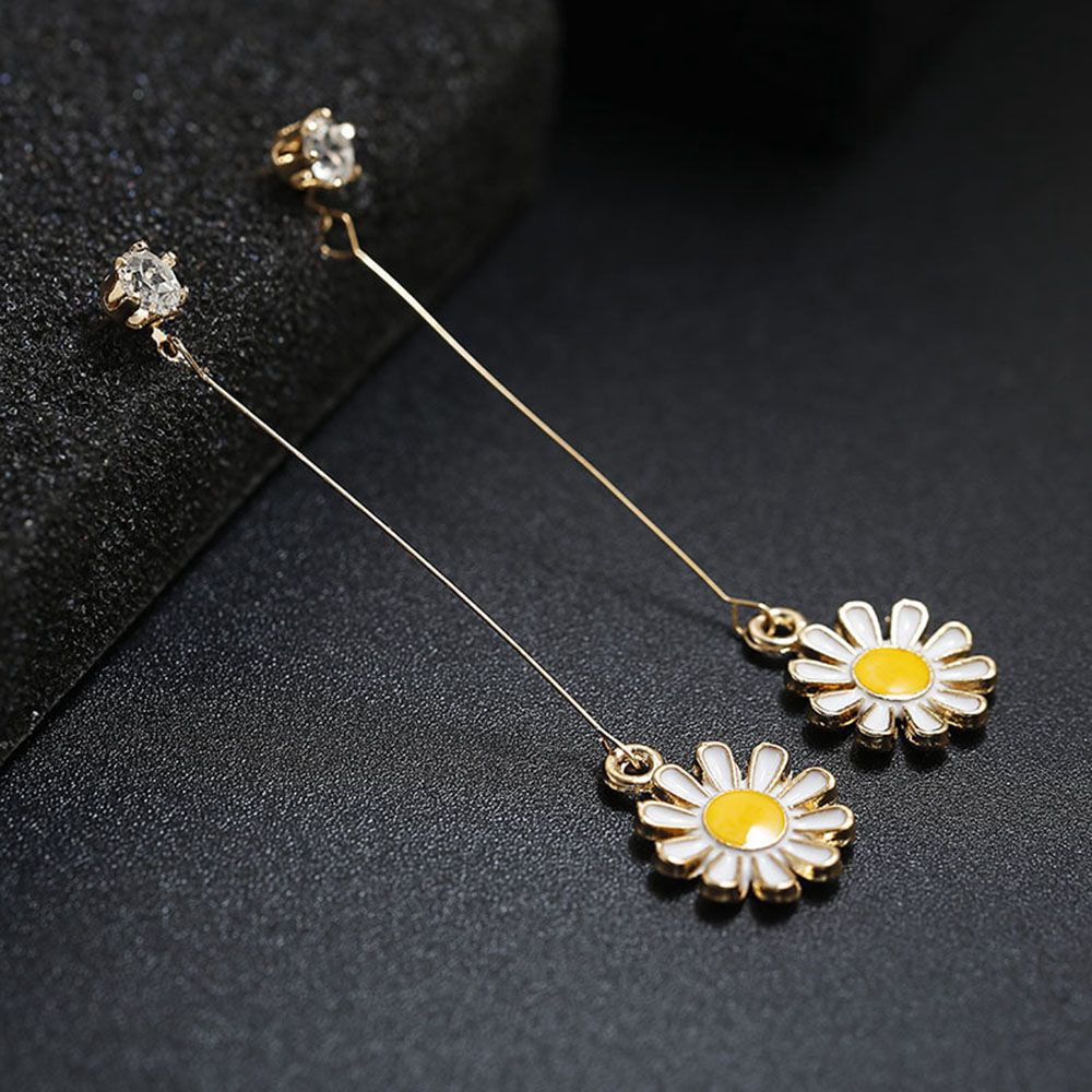 MXGOODS Dangle Sun Flower Pendant Accessories Daisy Women Drop Earrings