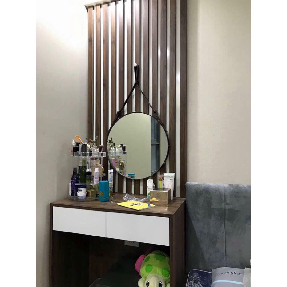 Gương Tròn Treo Tường Dây Da Cao Cấp