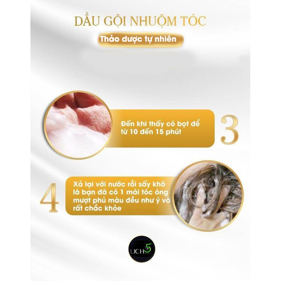 Dầu gội nhuộm tóc Lich 5 - kèm găng tay, hdsd