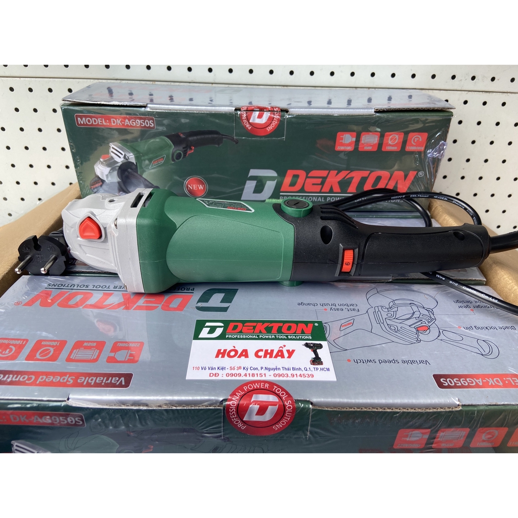 Máy Mài Gốc Dekton 950W Công Tắc Bóp Cán Dài  / DK-AG950S / Có Chỉnh Tốc Độ