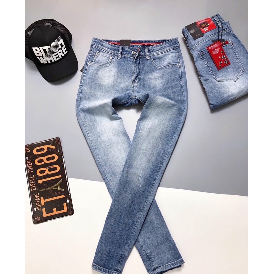 Quần jean nam co giãn 4 chiều, quần bò trơn dáng ôm chất vải cao cấp CAROLLSTORE MS99