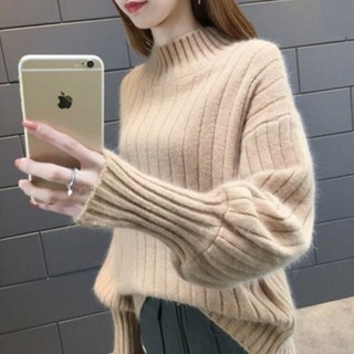 Áo cổ lọ tay phồng dáng rộng thời trang trẻ trung