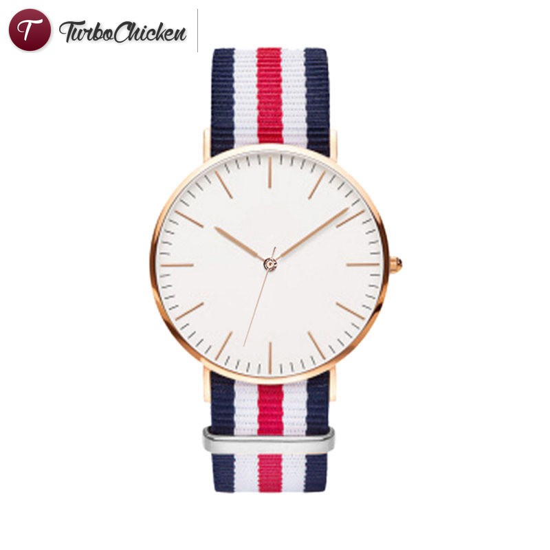 #Đồng hồ đeo tay# Simple Men Women Watches Nylon Strap Clock Dial Analog Quartz Watch Lovers Couple Casual Wristwatch Gifts