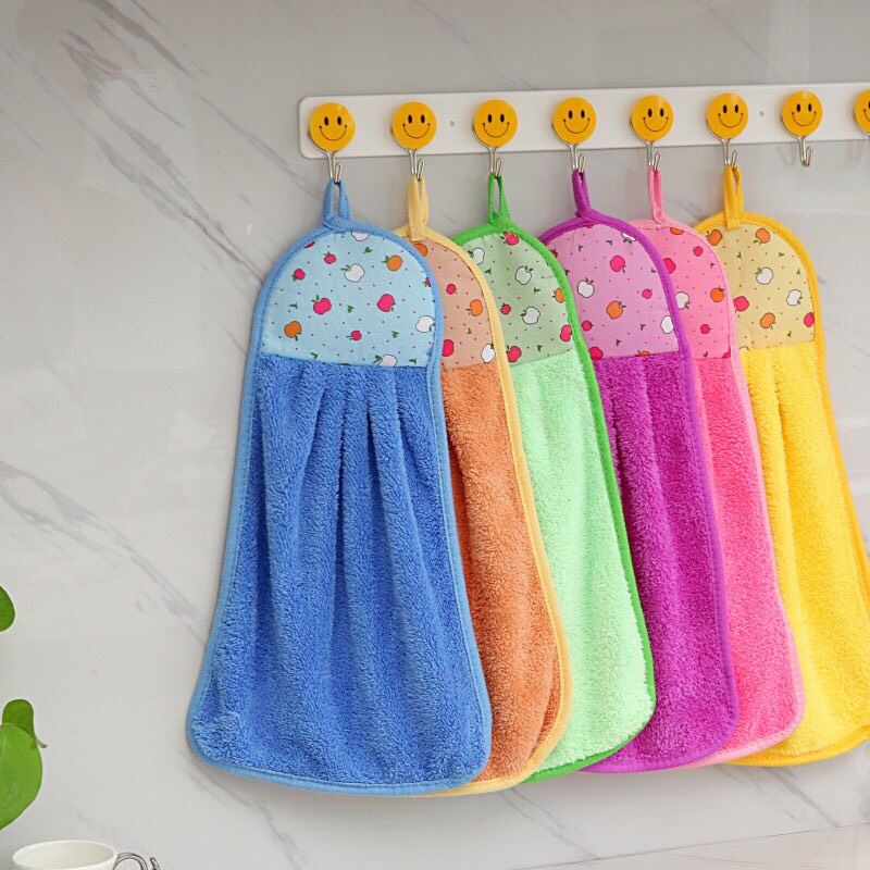 Khăn Lau Tay Tam Giác 2 Mặt Có Móc Treo,Khăn Lau Bát Chén Đĩa Nhà Bếp Dày Dặn Đa Năng - Khăn Siêu Thấm Hút Nước_CC