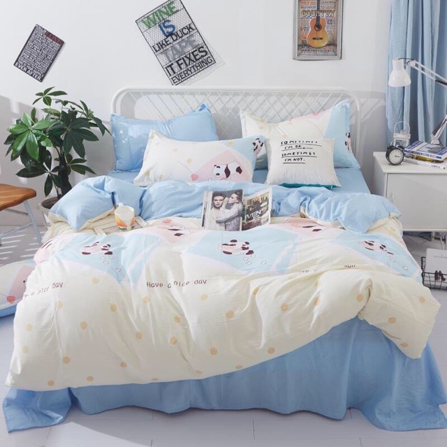 Bộ chăn ga gối đũi siêu kute 01