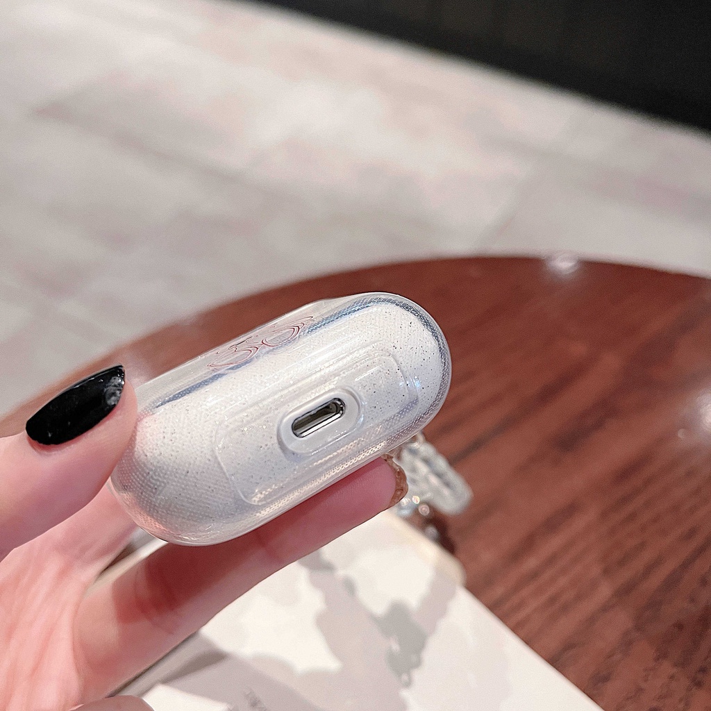 Vỏ Bảo Vệ Hộp Sạc Tai Nghe Airpods 3 Pro AirPods3 Họa Tiết Hoạt Hình Gấu Màu Hồng Dễ Thương Kèm Hộp Đựng AirPods2gen Ốp