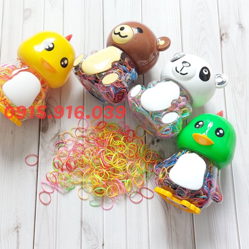 Hũ Thun Cột Tóc Hình Gấu Dễ Thương