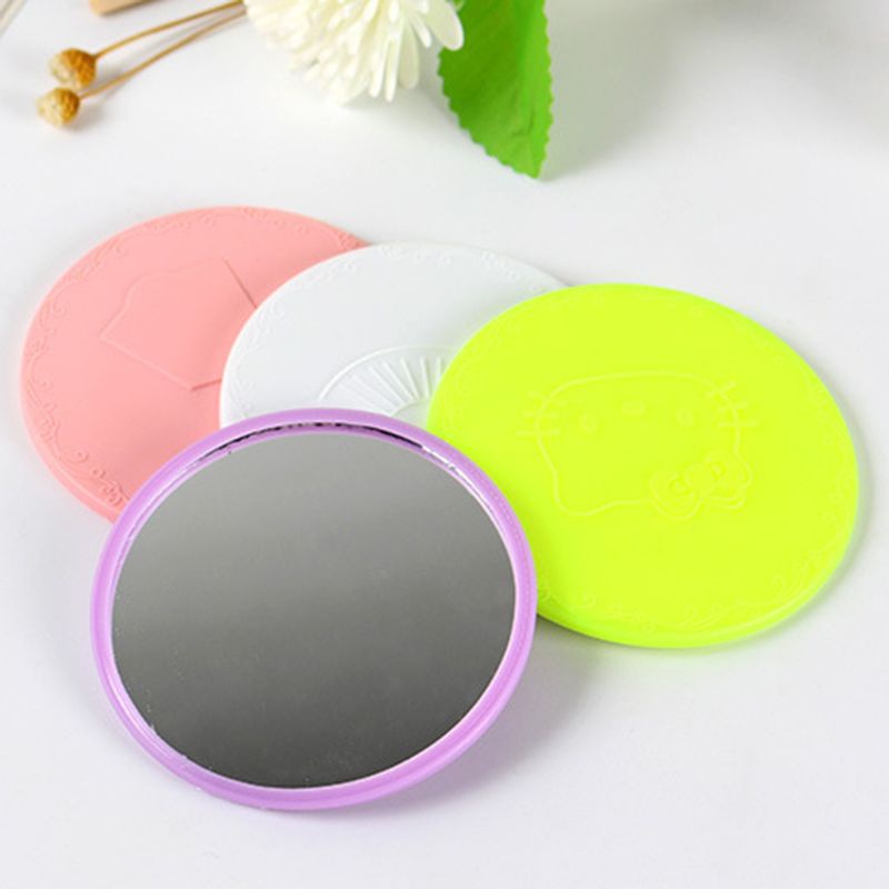 Gương Trang Điểm Mini Bỏ Túi Hình Tròn 7cm 2 76in In Nổi Họa Tiết Hoạt Hình Sáng Tạo