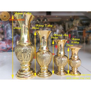 Lọ Hoa Thờ Cúng Bát Tiên Bằng Đồng - Bình Bông Bằng Đồng Thờ Cúng