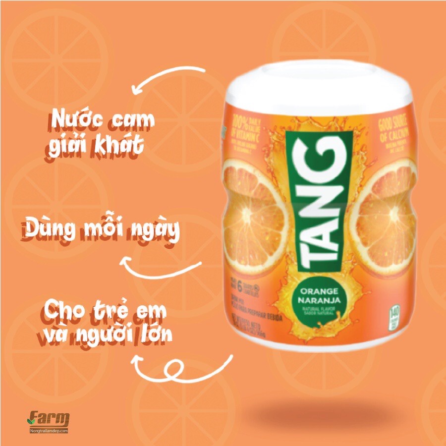 Bột pha nước cam TANG bổ sung vitamin C của Mỹ 566gr