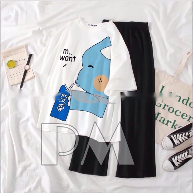 Sét áo hình và quần xuông