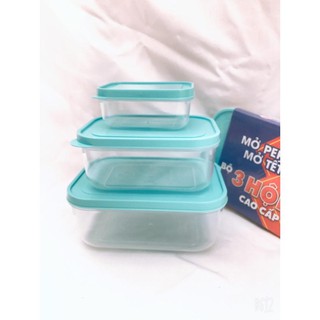 [ Giá Quá Sốc ] Bộ 3 Hộp Nhựa Đựng Đồ Ăn Tiện Lợi Peppi