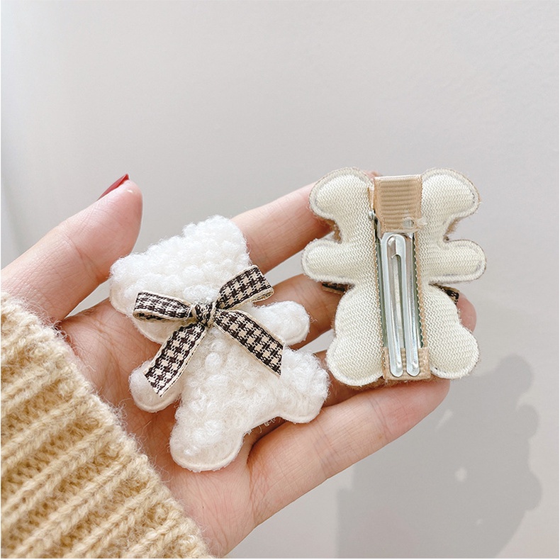 Kẹp Tóc Cho Bé Hình Gấu Bông Set 2 Kẹp Tóc 3D Dễ Thương Phong Cách Hàn Quốc HadyyKids CT11
