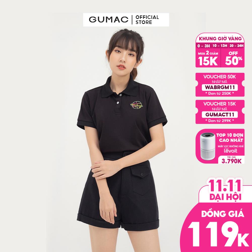 [Mã WABRGM11 giảm 10% đơn 250K] Áo polo nữ GUMAC thêu mẫu mới ATB851