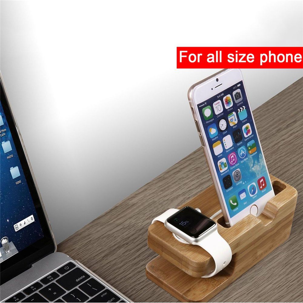 Dock Sạc Bằng Gỗ Cho Apple Watch Iphone