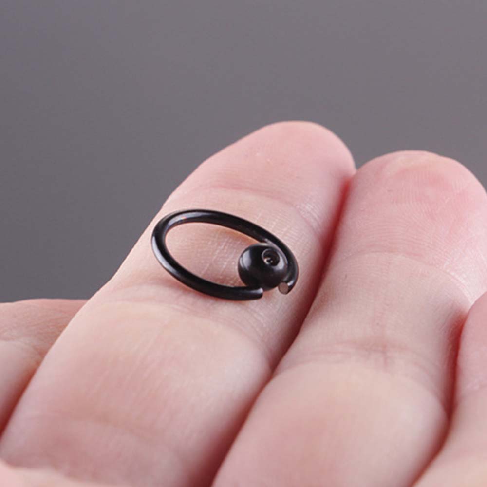 Bông Tai Thời Trang Hình Tròn Bằng Thép Không Gỉ Nhiều Màu 6mm / 8mm / 10mm / 12mm