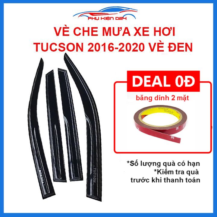 Vè mưa Tucson 2016-2017-2018-2019-2020 vè đen che mưa bảo vệ trang trí xe