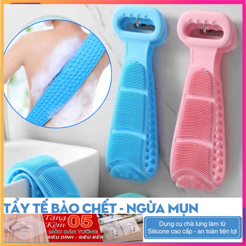 Dây Tắm Chà Lưng 2 mặt Bằng Silicone tiện lợi ( Màu ngẫu nhiên )[ CHÀ LƯNG]