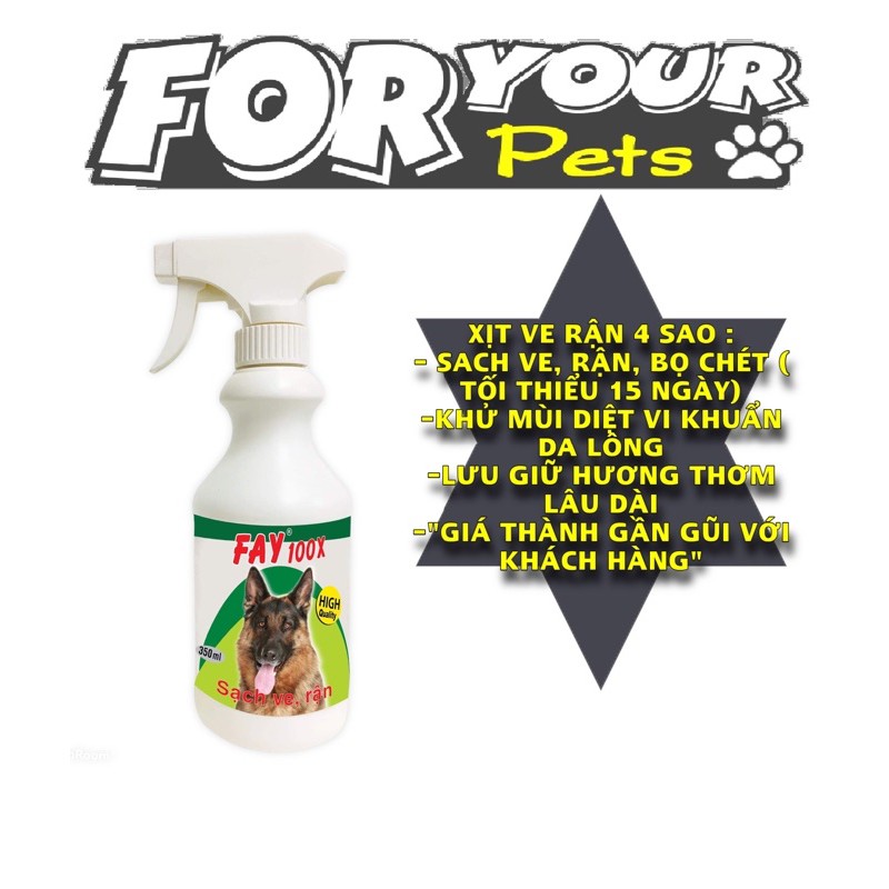 XỊT VE RẬN FAY 100X 350ML- XỊT VE CỰC HIỆU QUẢ