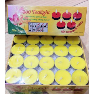 Nến bơ tealight hộp 100 viên cháy 3-4h