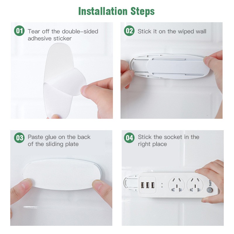 Giá đỡ ổ cắm điện gắn tường không cần khoan lỗ tiện dụng