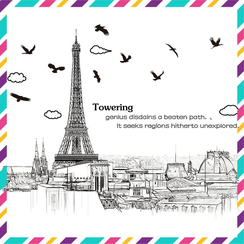 Decal dán tường Tháp Eiffel Zooyoo