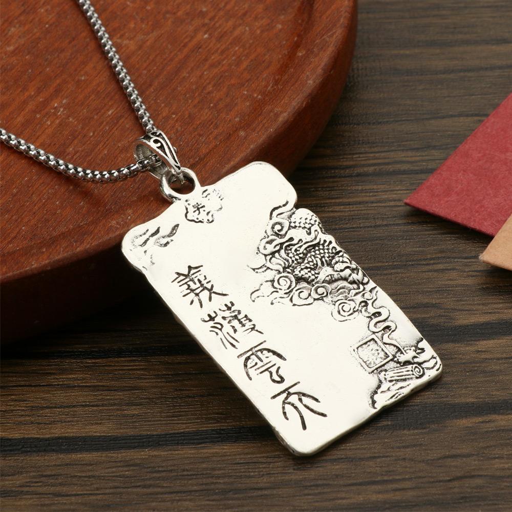 DIACHAVN Vòng cổ Kim Loại Mặt Quan Công Yibo Yuntian