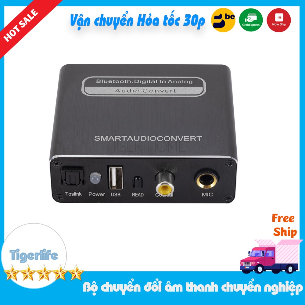 Bộ chuyển đổi âm thanh, cổng quang ra av 3.5 tích hợp bluetooth, USB, Micro karaoke cho chất âm chuyên nghiêp có angten