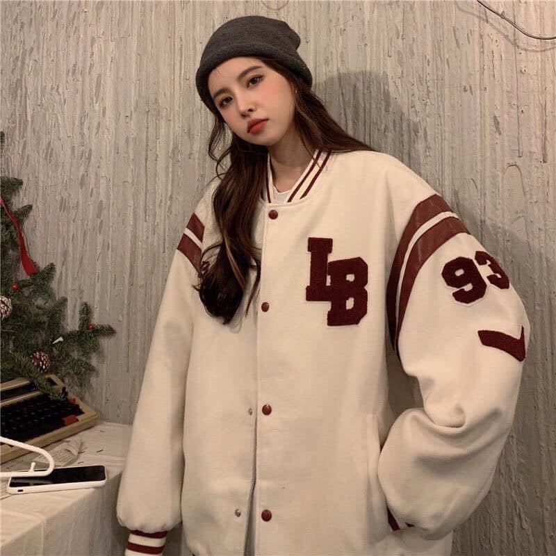 [Ảnh Thật]Áo Bomber Nỉ LB Logo In Phối Màu Unisex Nam Nữ❤️Áo Khoác Nỉ Bông In Đẹp LB Hot