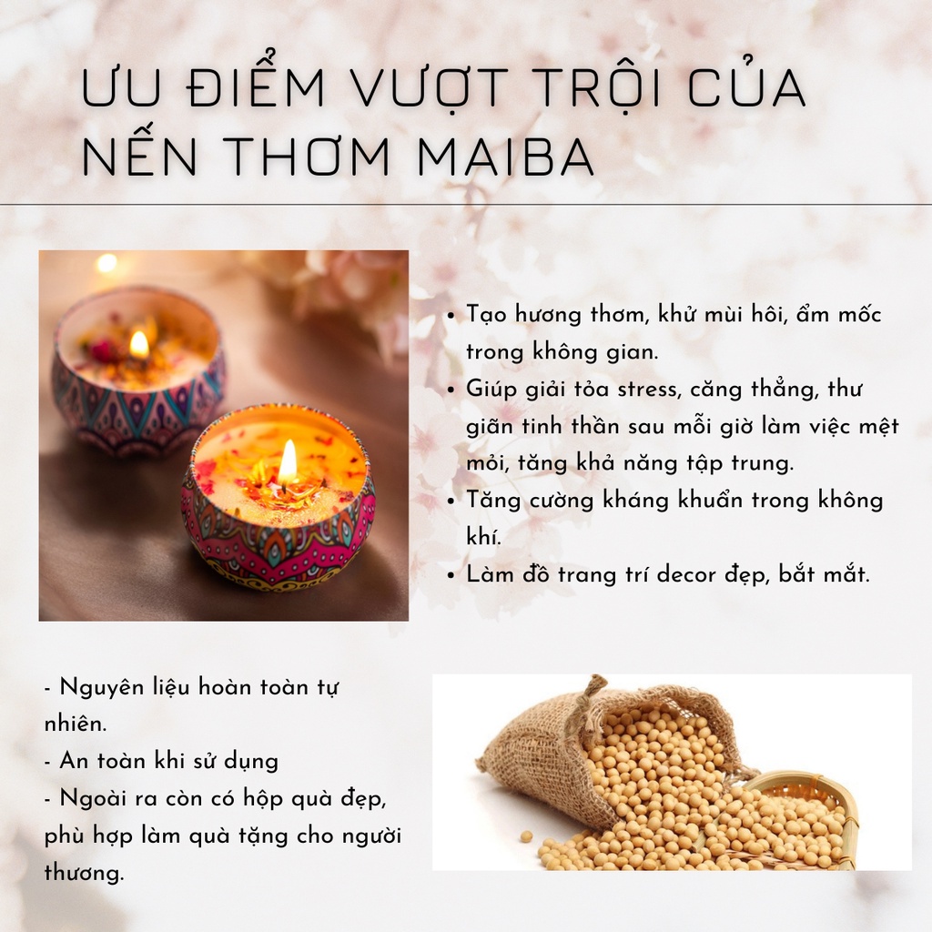 Nến thơm phòng mùi hương tự nhiên giúp khử mùi trang trí nhà cửa