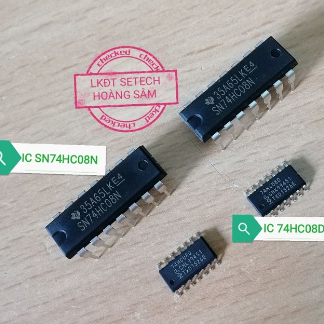 IC số 74HC08 SN74HC08  chân cắm DIP14, chân dán SOIC 14