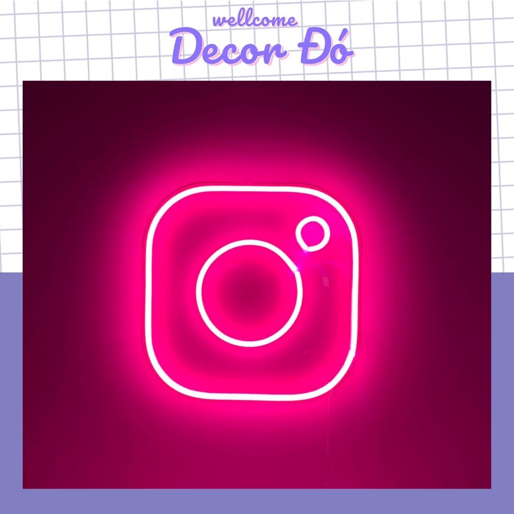 Đèn NeonSign | inStagram  | Kích Thước 27x27cm | Quà Tặng Trang Trí Cực Chất , Siêu Sáng & Tiết Kiệm Điện |
