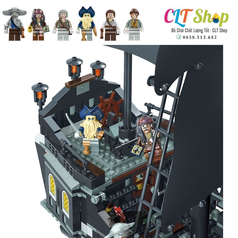 Đồ chơi xếp hình lắp ráp tàu cướp biển tàu ngọc trai đen huyền thoại vùng Caribbean Pirates Black Pearl CLTshop sx6002