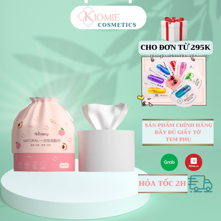 Khăn mặt cuộn Animerry có thể lau khô, lau ướt, tẩy trang - Giấy cuộn lau mặt dùng một lần tiện dụng 100% bông tự nhiên