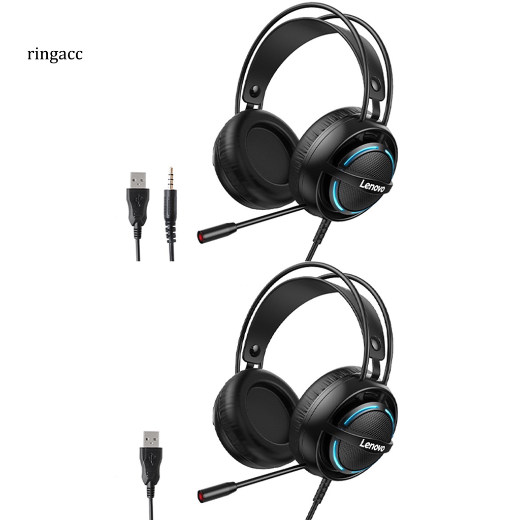 RGA ABS Computer Headphone USB/3.5mm Computer Wired Headset Noise Reduction for Gaming