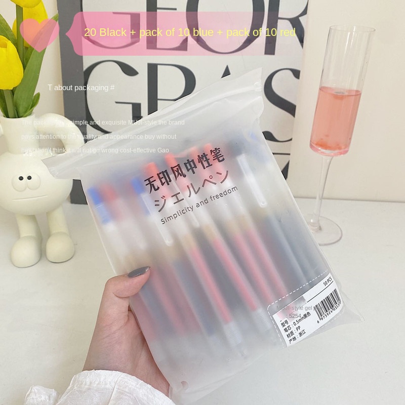 Set 40 Bút Mực Gel Màu Đen Đơn Giản Tiện Dụng Cho Học Sinh
