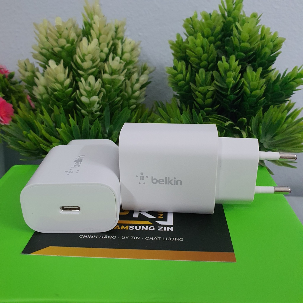 Củ Sạc Siêu Nhanh BELKIN 25W Chính Hãng, Tiêu Chuẩn MFI Của APPLE, Cổng Type C, Nobox, Mới 100%, Bảo Hành 12 Tháng