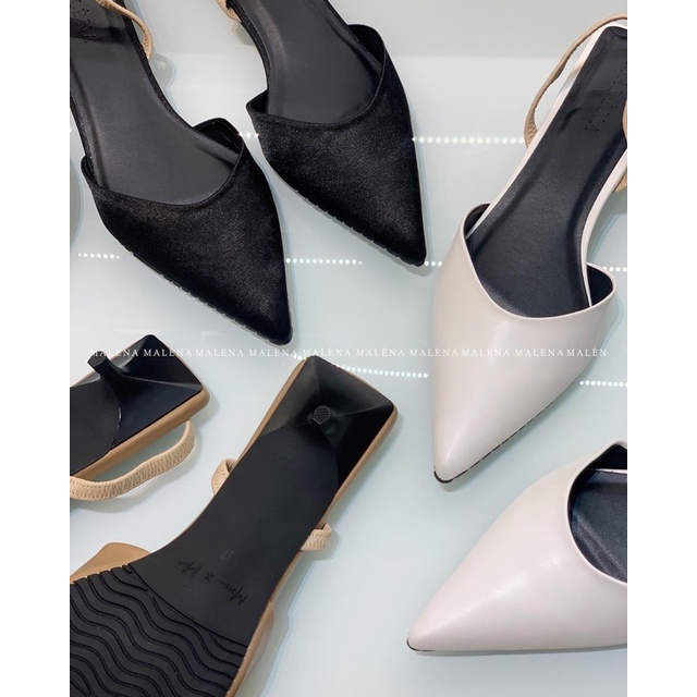 Giày slingback Malena hở gót quai sau mũi nhọn dáng đế 2cm mềm mại