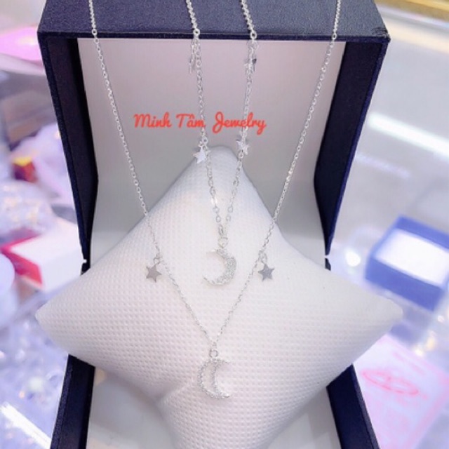 Dây chuyền bạc ta nữ mặt trăng sao-Minh Tâm Jewelry