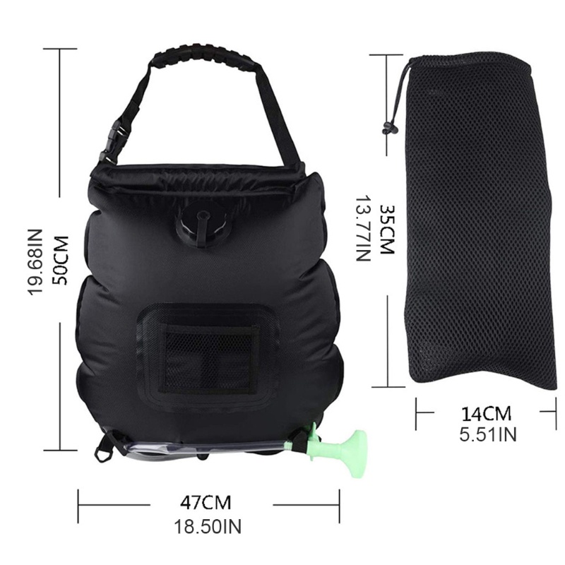 Túi Đựng Nước Tắm Sử Dụng Năng Lượng Mặt Trời Dung Tích 20L Tiện Dụng