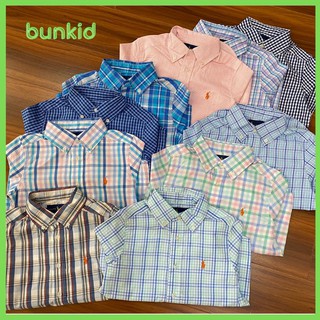 Áo sơ mi  ngắn tay kẻ caro hàng VNXK cho bé trai từ 17kg - 38 kg, BUNKID